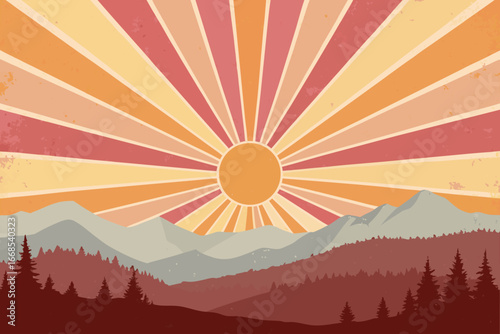 Depicting Vintage Sunburst With Bold Rays Mute Beautiful Creative Visual