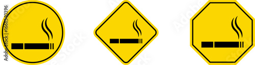 No Smoking sign. No Smoking And Smoking Area symbol isolate on white background - printable set silhouette icon design