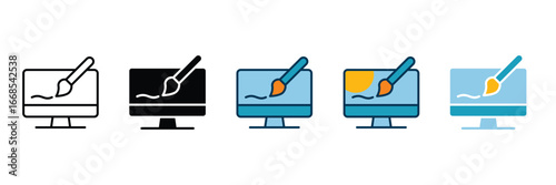 Visual Design Icon Set Multiple Style Collection