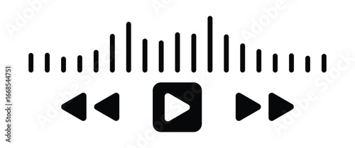 Minimalist Music and Media Player Interface – Audio Video Playback Panel with Timeline Bar, Controls, and Song Display"