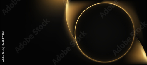 Golden Swirl Abstract Background With Elegant Black and Gold Design