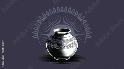 Paryushan Parv with Traditional Kalash Illustration