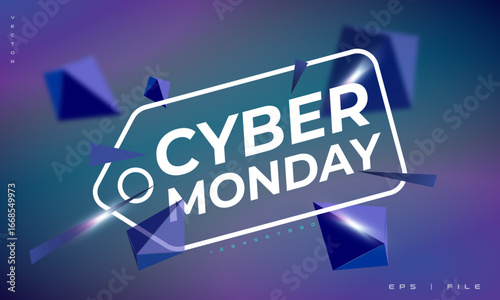Cyber ​​Monday flat with gradient background