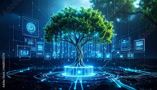 Digital tree nature technology and interconnected data