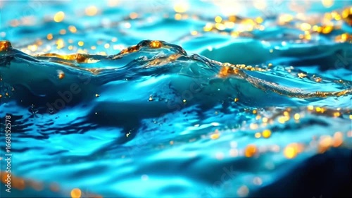 Experience the mesmerizing dance of light and water, a vibrant abstract seascape that captures nature's beauty and dynamic energy in motionai generated, 3d animation 4k video clip