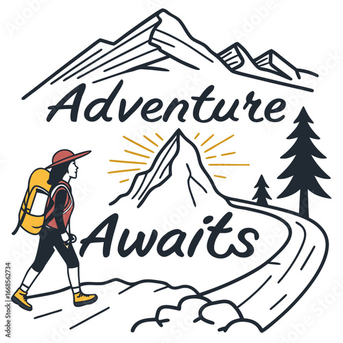 vector illustration of a mountain climber