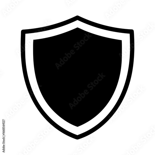 Isolated heraldic shield security emblem protection guard defense silhouette vector illustration