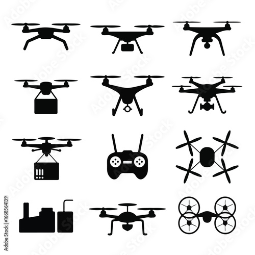 helicopter icons set