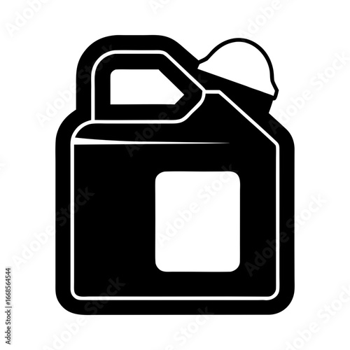 Container gallon bottle liquid chemical plastic handle silhouette vector illustration