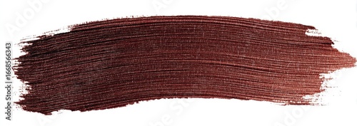 Dark reddish-brown paint stroke on white background (1)