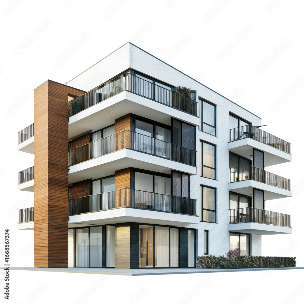 Fototapeta premium Duplex Residential Buildings isolate on transparent background