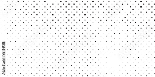 White halftone gradient texture. Vanishing polka dot background. Repeating dots abstract