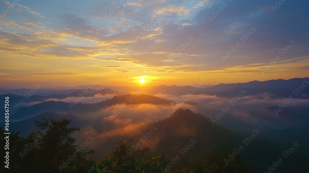 Fototapeta premium beautiful sunrise and cloudy sky