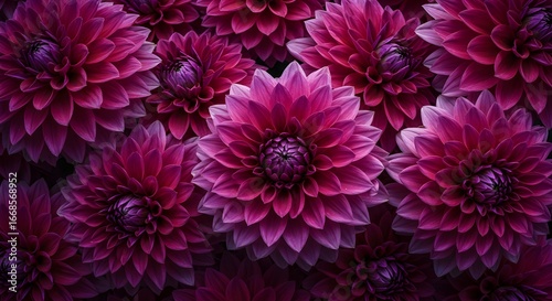 Tapestería de finales de otoño de Dahlia Pink Dahlia de color púrpura profundo.