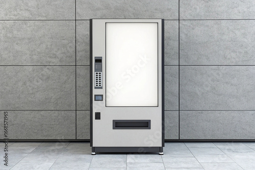 Vending machine with a blank screen for mockup