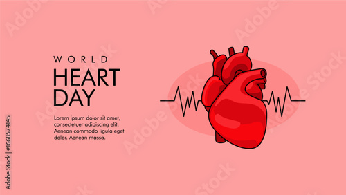 vector world heart day background template