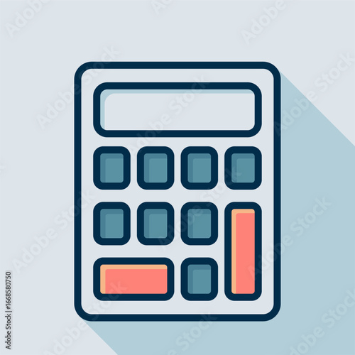 Calculator icon flat vector illustration for finance accounting, mathematics education school learning symbol