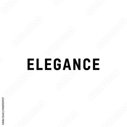 Bold Black Word "ELEGANCE" on White Background