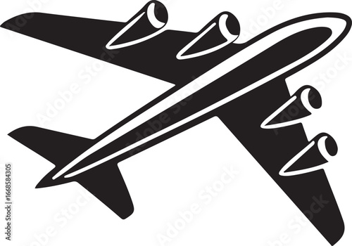 Aeroplan sky transport flat line art vector icon