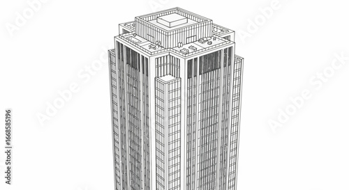 Architectural visualization of a tall, contemporary building concept