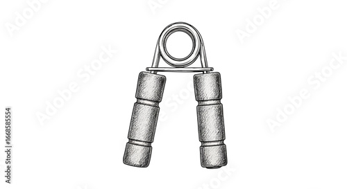 Detailed illustration of a hand grip strengthener isolated on white background
