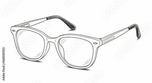 Elegant Eyeglasses Illustration with Sleek Design and Classic Appeal