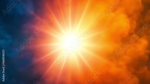 Abstract Gradient Background with Shining Light Burst Effect and Cloud Texture