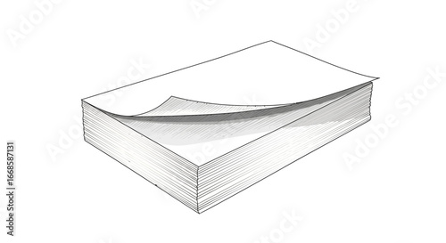 Neat stack of crisp white paper ready for creative endeavors