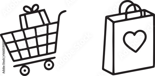 Ecommerce line art vector icon set. UX UI flat black outline icons for Web and App. Editable illustration linear