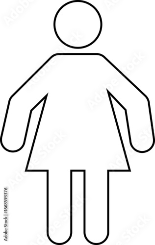 Pictogram female standing bent arm