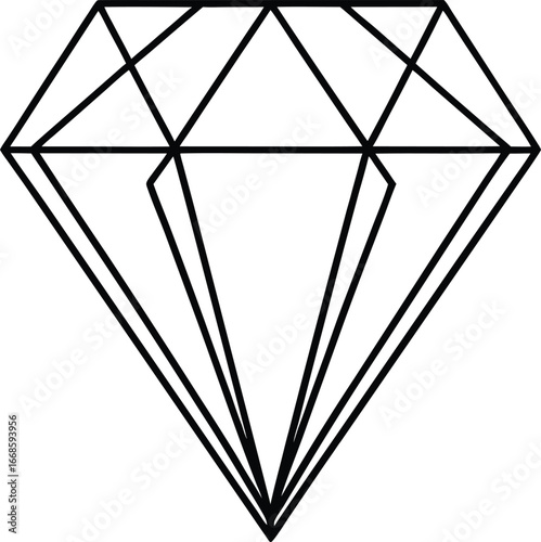 Diamond originality creativity icon line art silhouette isolated on white background