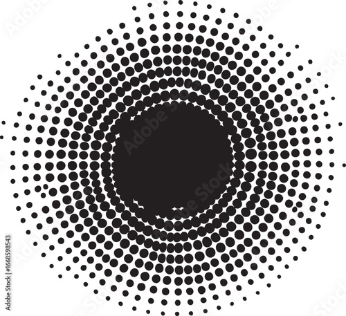 Black and white halftone dot pattern vector graphic eps silhouette