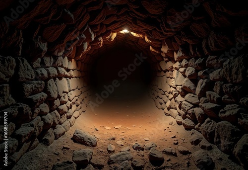 Dark, damp well shaft, rough stone walls, echoing silence,  secret,  architecture