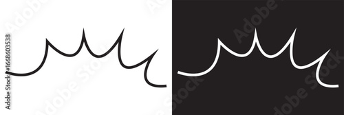 Teardrop outline vector design. Minimalist illustration featuring three teardrop outlines mirrored in negative space, ideal for abstract design and backgrounds. vector illustration