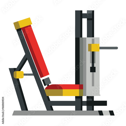 Leg Press Machine Vector Illustration ? Cartoon, Clipart & Line Art Fitness Design.eps