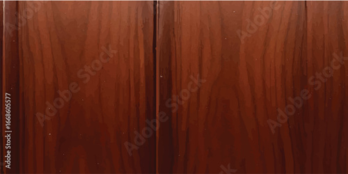 Close-Up of Polished High Gloss Brown Wood Surface – Elegant Wooden Texture with Reflective Finish and Natural Retro Grain for Backgrounds and Tables
