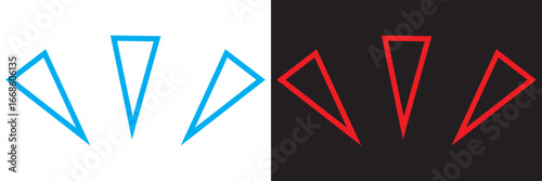 Teardrop outline vector design. Minimalist illustration featuring three teardrop outlines mirrored in negative space, ideal for abstract design and backgrounds. vector illustration