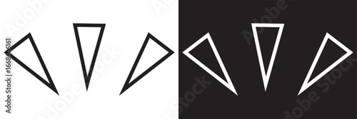 Teardrop outline vector design. Minimalist illustration featuring three teardrop outlines mirrored in negative space, ideal for abstract design and backgrounds. vector illustration