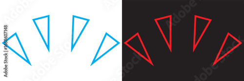 Teardrop outline vector design. Minimalist illustration featuring three teardrop outlines mirrored in negative space, ideal for abstract design and backgrounds. vector illustration