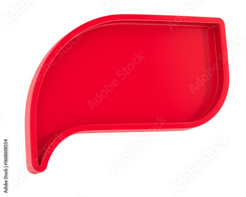 Red speech bubble on white ...