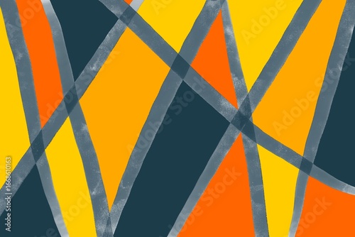 Wallpaper Mural Colorful abstract design featuring intersecting lines and vibrant shapes on a textured background Torontodigital.ca