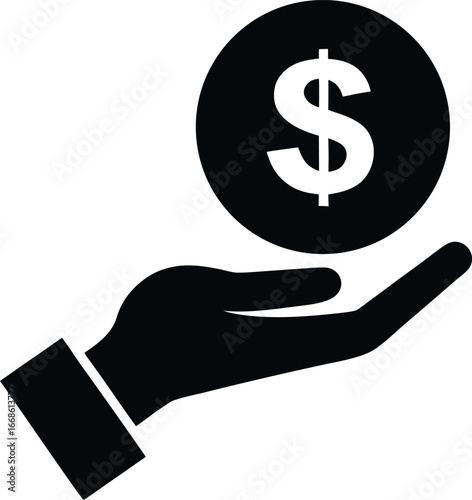 Financial Offering: A hand holds a dollar coin, this is the most basic of financial concepts. It is a picture of money and offering.