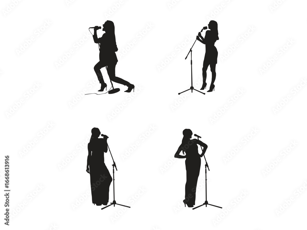 Obraz premium Dynamic singers captivate audiences with powerful performances on stage, showcasing a diverse range of styles and an energetic presence.