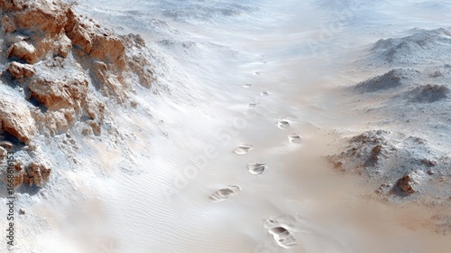 Close Up Texture Rich Footprints in Desert Sand