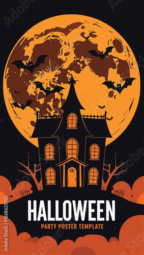 halloween background with haunted house