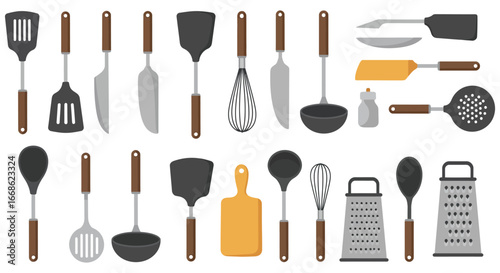 Kitchen Utensils and Tools for Cooking and Food Preparation silhouette
