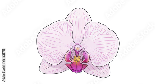 Close Up of a Light Pink Orchid Flower.