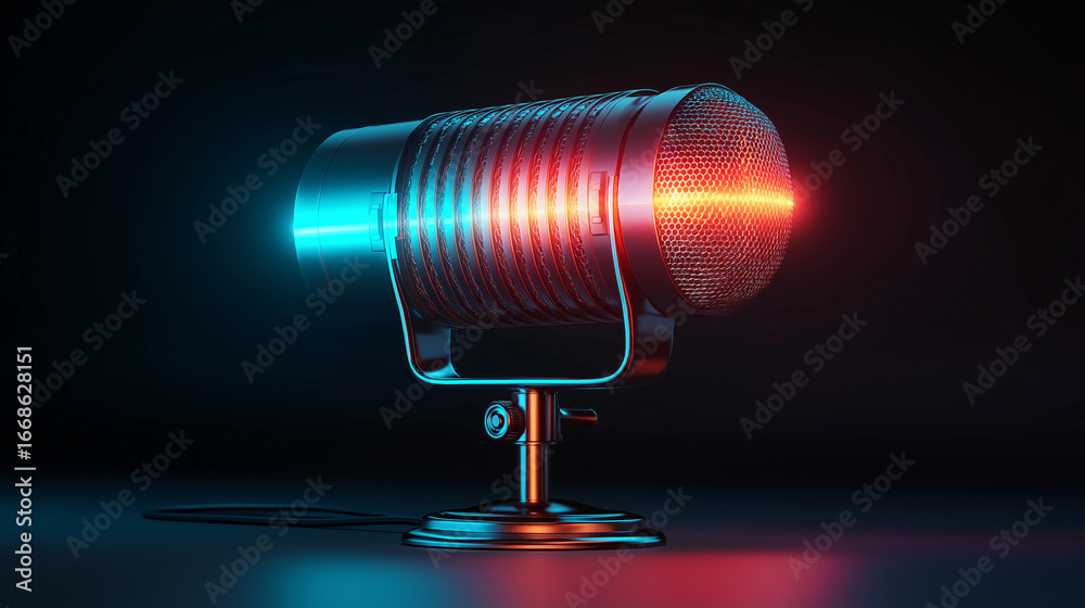 Fototapeta premium poster of International Podcast Day lighting studio