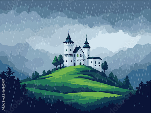 Medieval Fairytale Fantasy Castle Landscape