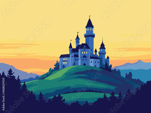 Medieval Fairytale Fantasy Castle Landscape